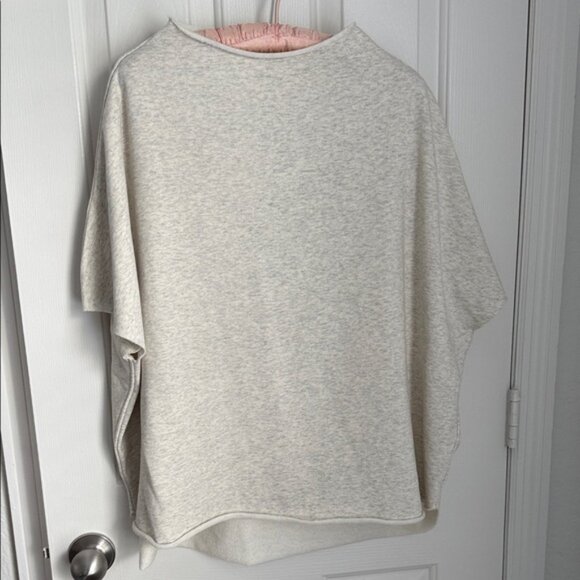 Cozy Cream Poncho Top - Picture 1 of 7